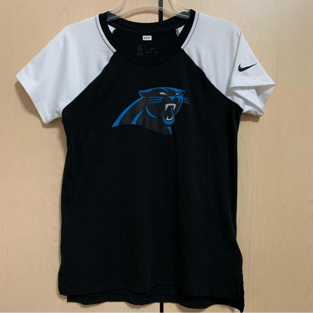 Nike Dri-Fit NFL‎ Team Apparel Women Carolina Panthers T-Shirt Black Size S